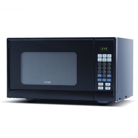 COMMERCIAL CHEF 900 Watt Counter Top Microwave Oven, 0.9 Cubic Feet, Black Cabinet CHM990B
